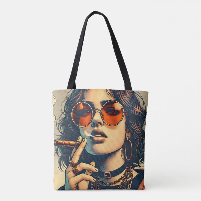 Young Sassy Women Print Tote Bag (Back)