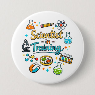 Young Scientist in Training Invitation 7.5 Cm Round Badge