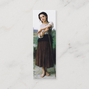 Young Shepherdess Bookmark by William Bouguereau Mini Business Card