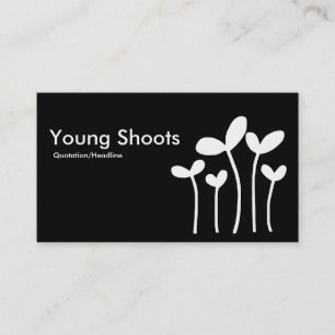 Young Shoots v2 - White on Black (alt sides) Business Card