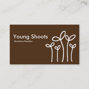 Young Shoots - White on Brown 4d2a10 (alt sides) Business Card