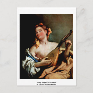 Young Singer With Mandolin Postcard