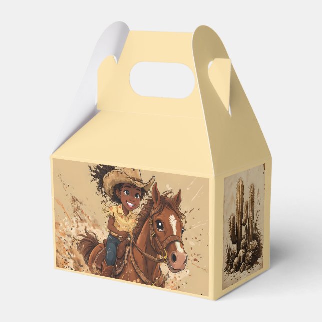 Young Smiling Girl Rides Her Horse Favour Box (Front Side)