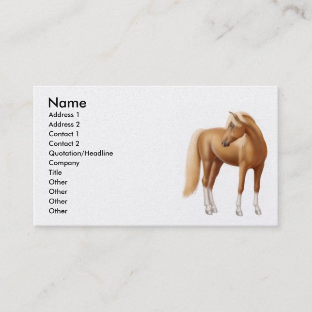 Young Sorrel Horse Business Card (Front)