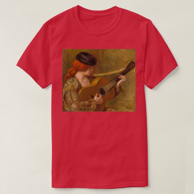 Young Spanish Woman with a Guitar by Auguste Renoi T-Shirt (Design Front)