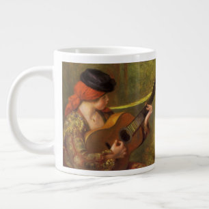 Young Spanish Woman with a Guitar by Pierre Renoir Large Coffee Mug