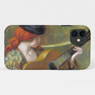 Young Spanish woman with a Guitar by Renoir iPhone 11 Case