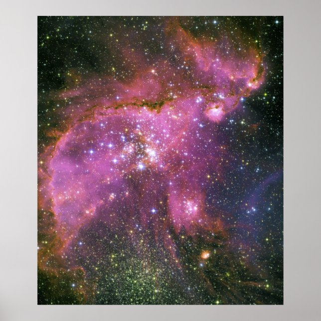 Young Stars Sculpt Gas Small Magellanic Cloud Poster (Front)