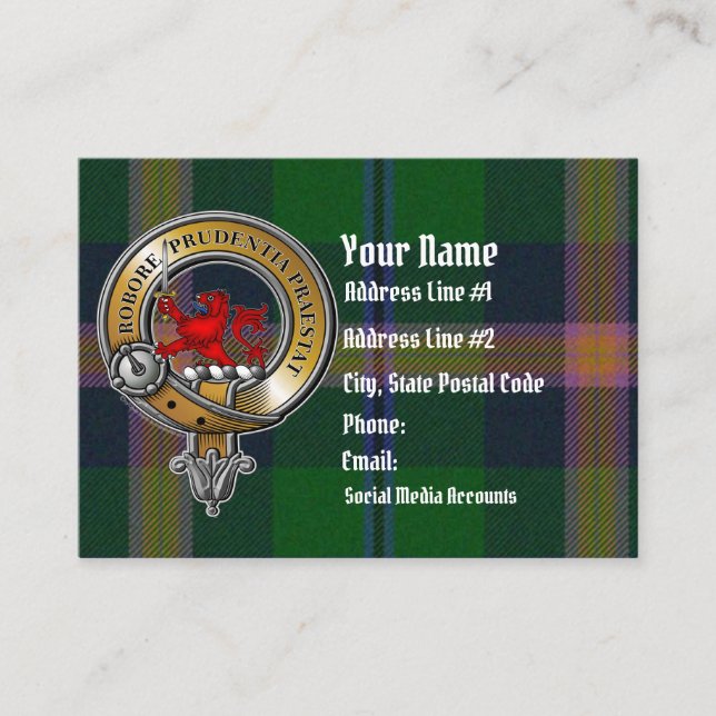 Young Tartan & Badge Business Card (Front)