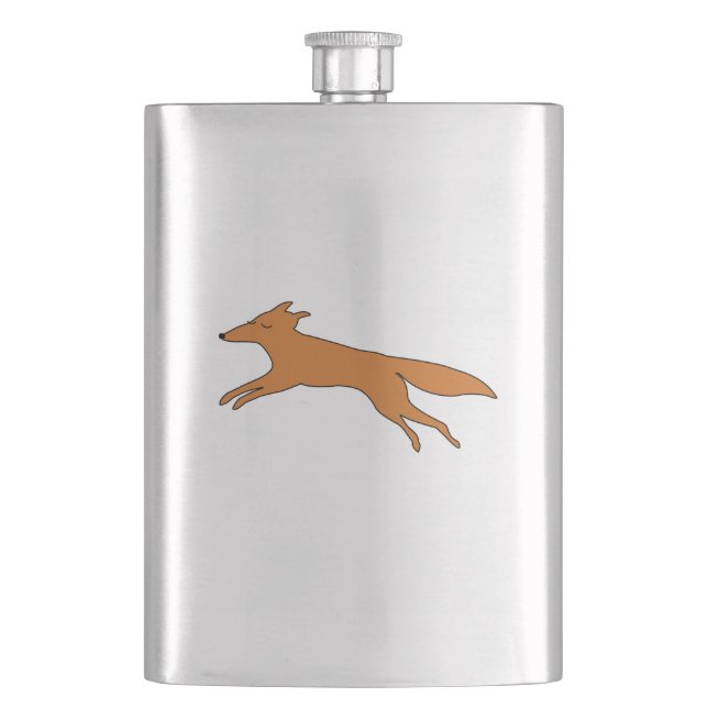 Young Teen fox Hip Flask (Front)