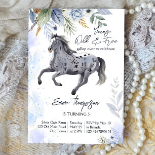 Young wild and free galloping Appaloosa birthday Invitation