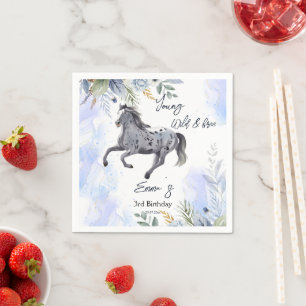 Young wild and free galloping Appaloosa birthday Napkin