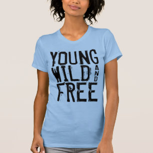Young Wild and Free Ladies Tank Top Blue