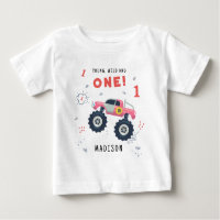Young Wild And One 1st Birthday Kids Monster Car