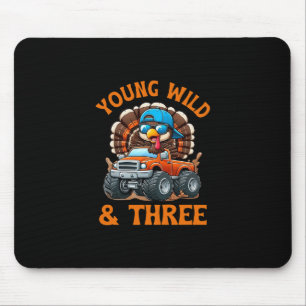 Young Wild And Three 3rd Birthday Monster Truck Tu Mouse Mat