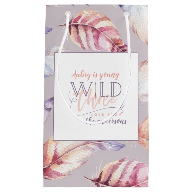 Young, wild and three birthday party gift bag (Front)