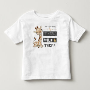 Young Wild and Three Birthday Safari T-Shirt