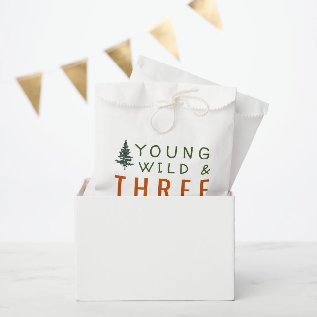 Young Wild and Three Forest Birthday Party Favour Bags (Party)