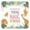 Young Wild and Three Girl Safari Animals Sticker
