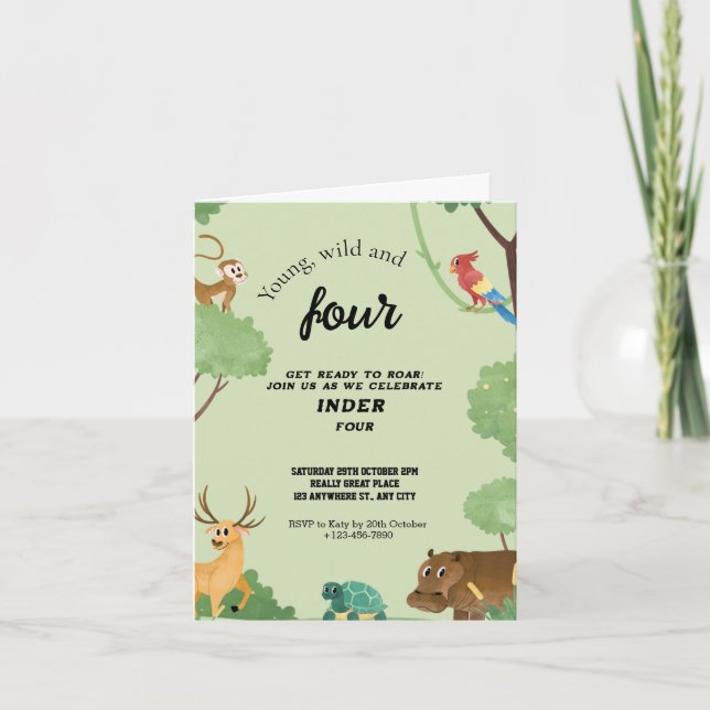 young wild and three  invitation (Front)