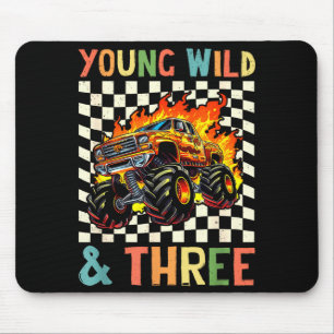 Young Wild And Three Monster Truck 3rd Birthday 3y Mouse Mat