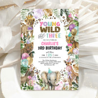 Young Wild and Three Party Animals Girl Birthday