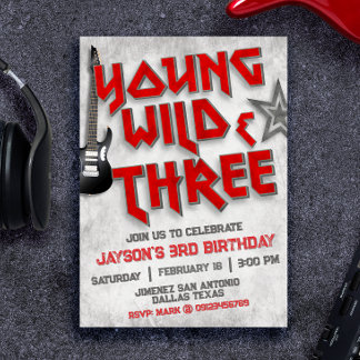 Young Wild and Three Rock Invitation