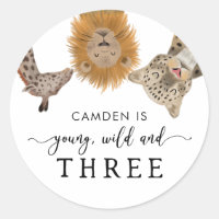 Young Wild and Three Safari Animals Birthday Party
