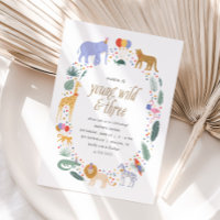 Young Wild and Three Safari Animals Birthday Party