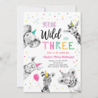 Young Wild and Three Safari Party Animals Birthday