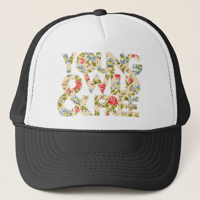 Young Wild & Free Floral Hat (Front)