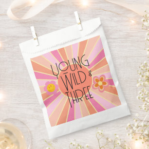 Young, Wild & Three   B-Day Favor Bag   Pink
