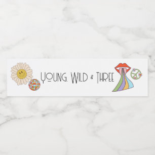 Young, Wild & Three   B-Day Water Label   Boho