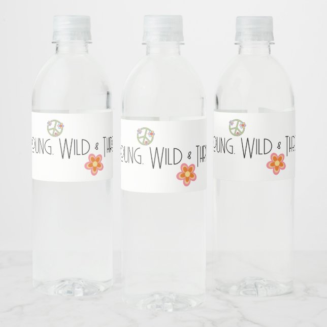 Young, Wild & Three | B-Day Water Label | Smile (Bottles)