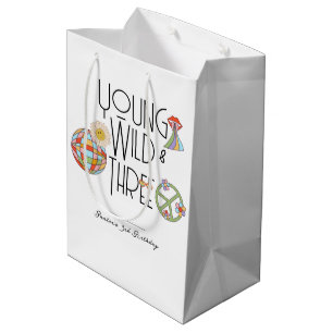 Young, Wild & Three   Birthday Gift Bag   Boho