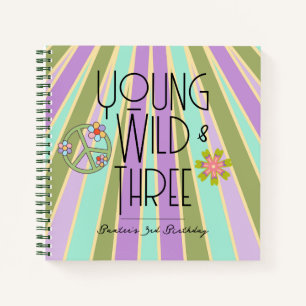 Young, Wild & Three Birthday Guest Book Cools