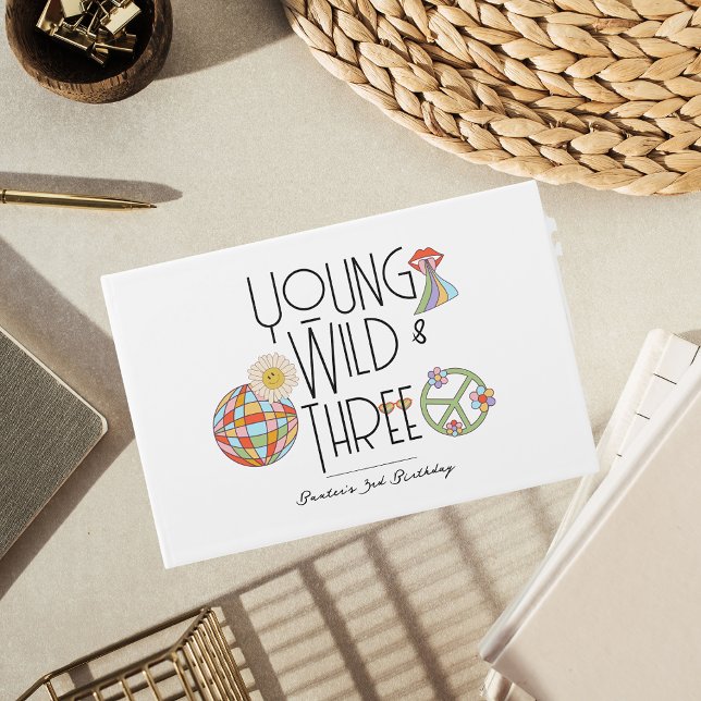 Young, Wild & Three | Birthday Guest Books | Boho (Creator Uploaded)