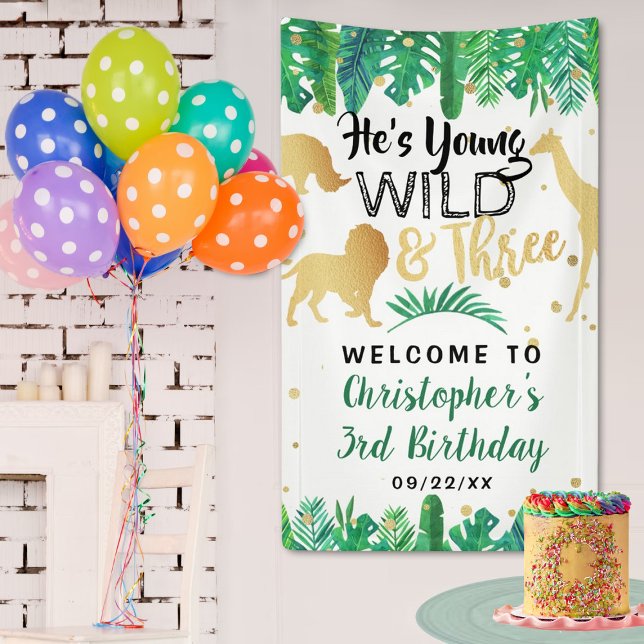 Young Wild & Three Boys Third Birthday Welcome Banner (Creator Uploaded)