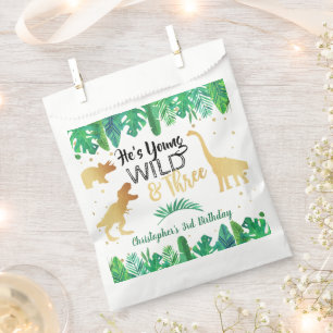 Young Wild & Three Dinosaur Boys Third Birthday Favour Bags