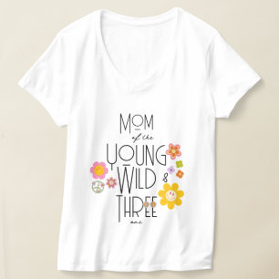 Young, Wild & Three Girl B-Day T-Shirt Smile