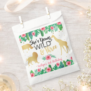 Young Wild & Three Girls Third Birthday Party Favour Bags