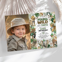 Young Wild & Three Jungle Animals Birthday Photo