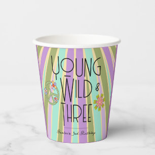 Young, Wild & Three Kid Birthday Cups Cools