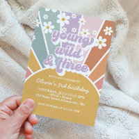 Young wild three Retro Sunshine Rainbow Daisy