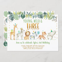 Young Wild & Three Safari Jungle Birthday