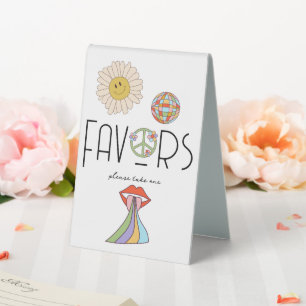 Young, Wild & Three Tabletop Favours Sign Boho