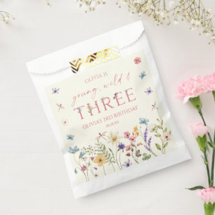 Young Wild & Three Wildflower 3rd Birthday Party Favour Bags