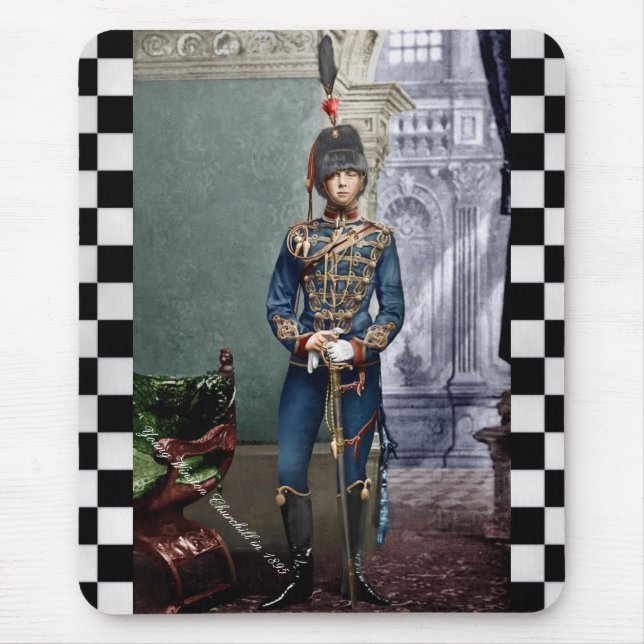 Young Winston Churchill in 1895 Mouse Mat (Front)