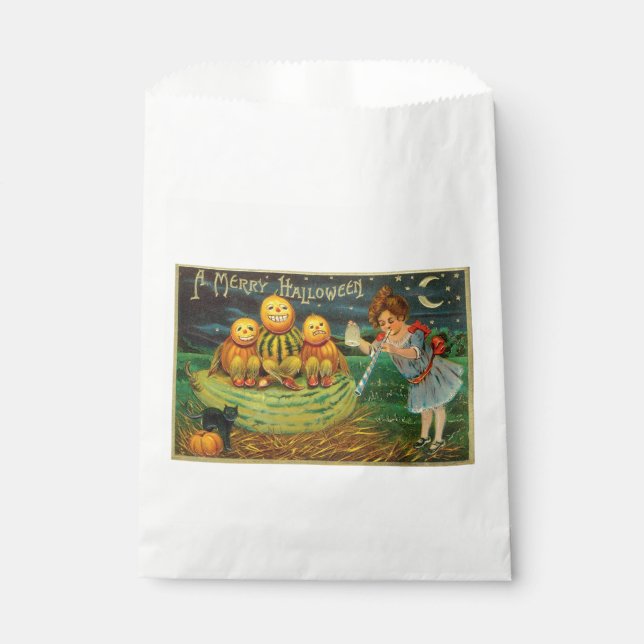 Young Witch's Brew: Pumpkin Men on Magick Altar Favour Bags (Front)
