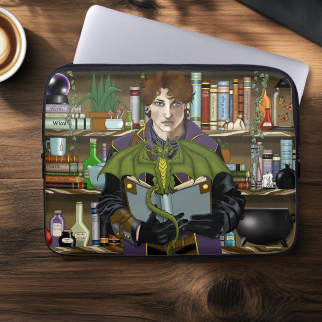 Young Wizard Fantasy Library Books Dragon Laptop Sleeve (Creator Uploaded)